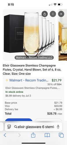 Elixer stemless champagne - elixer,